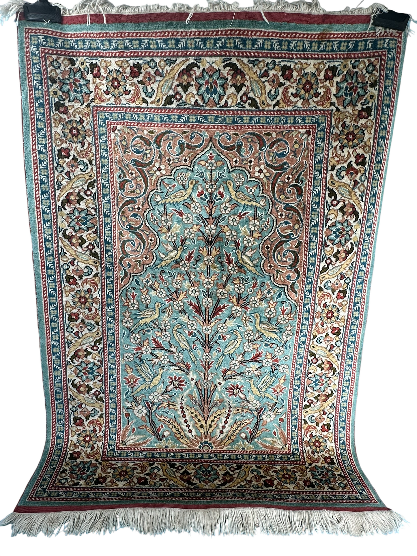 Orientteppich handgeknüpft Kayseri 133x90 cm Seide auf Seide