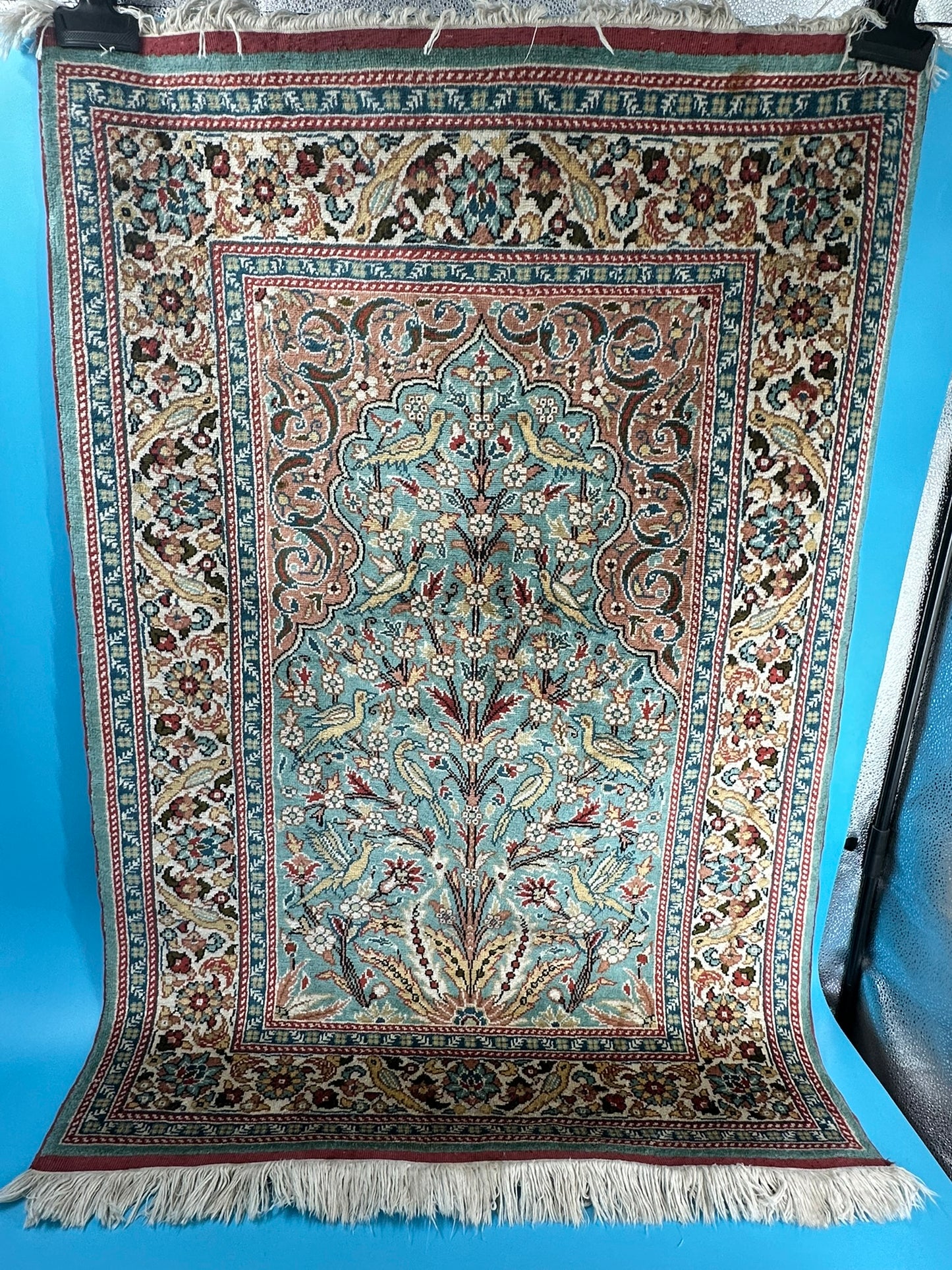 Orientteppich handgeknüpft Kayseri 133x90 cm Seide auf Seide