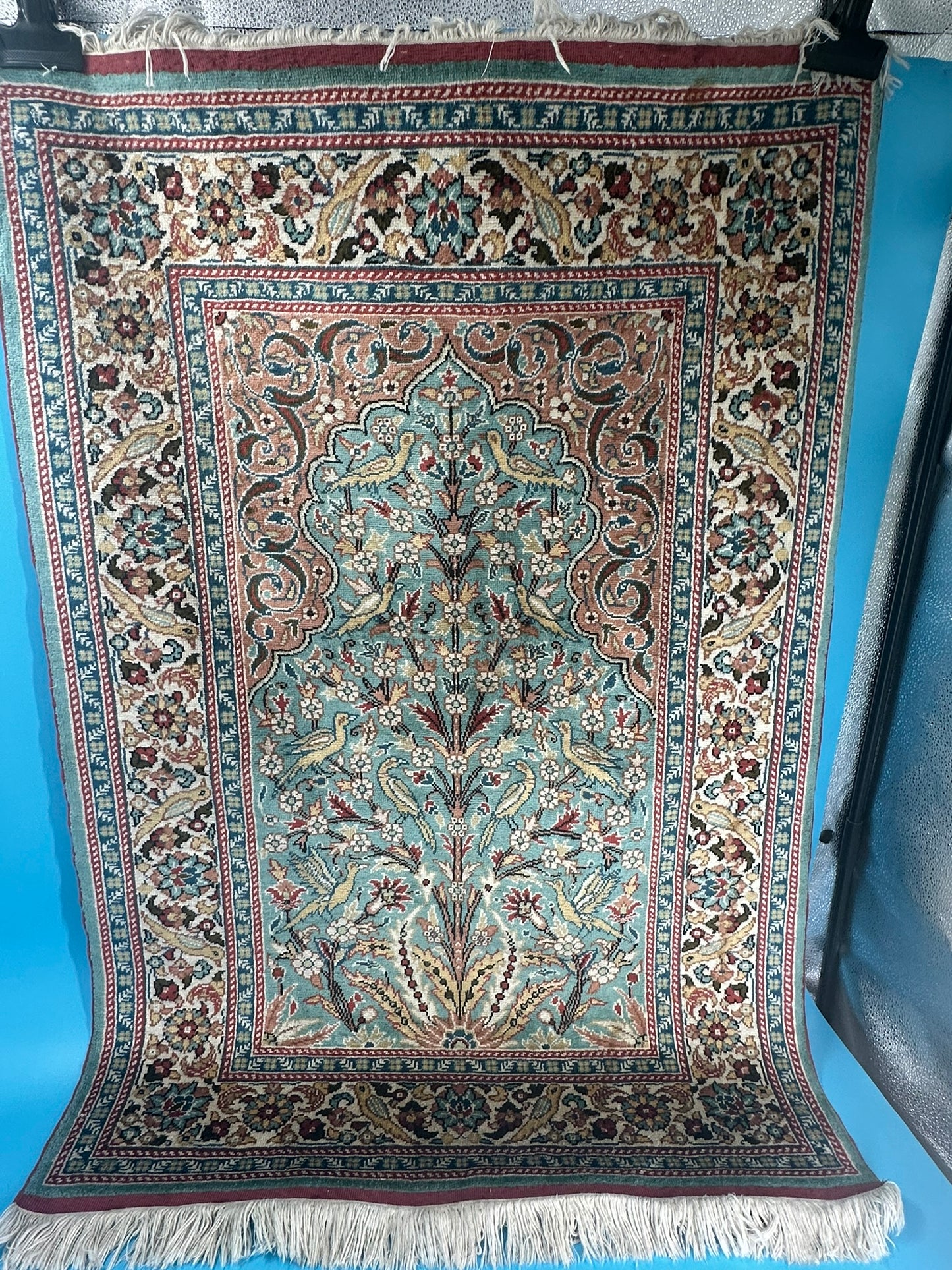 Orientteppich handgeknüpft Kayseri 133x90 cm Seide auf Seide