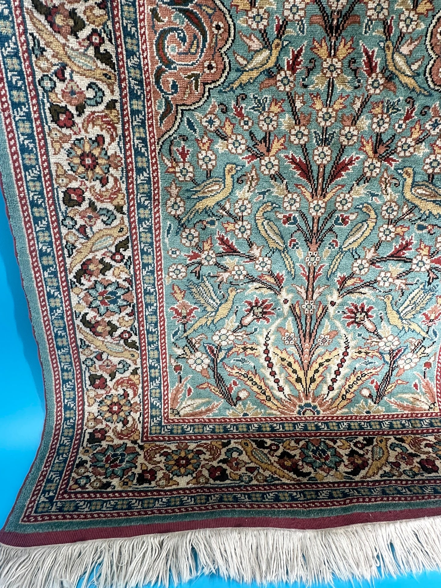 Orientteppich handgeknüpft Kayseri 133x90 cm Seide auf Seide