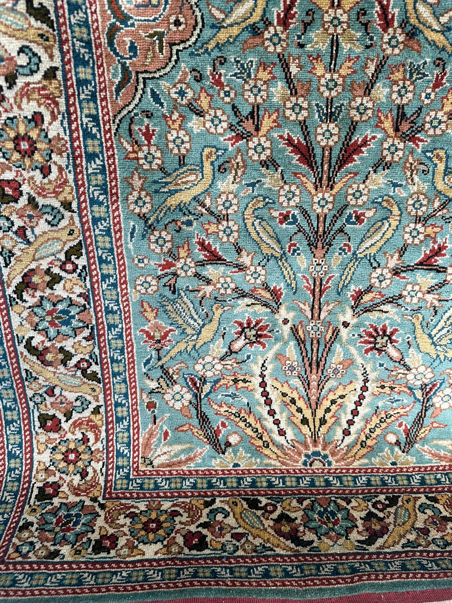 Orientteppich handgeknüpft Kayseri 133x90 cm Seide auf Seide