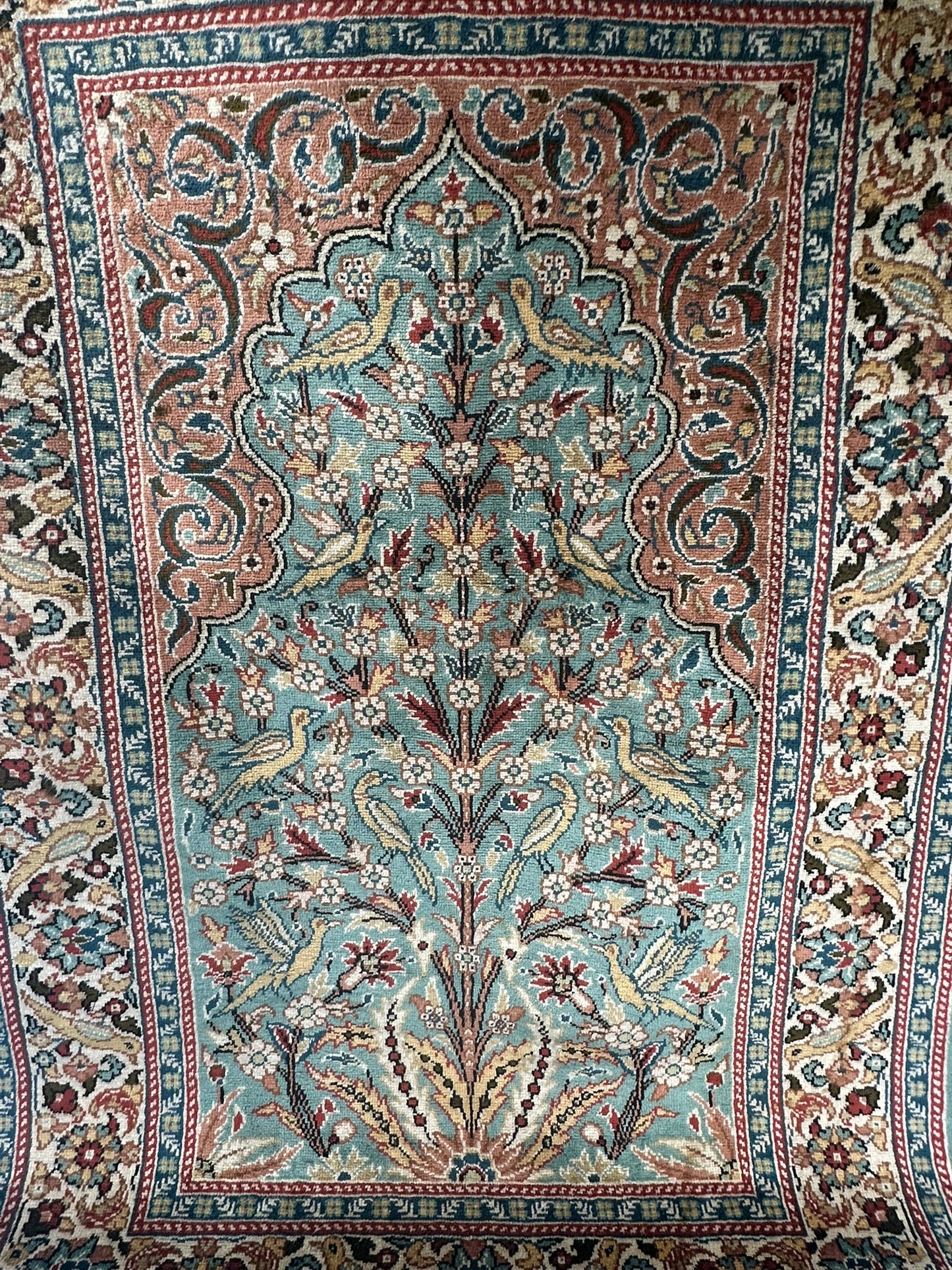 Orientteppich handgeknüpft Kayseri 133x90 cm Seide auf Seide