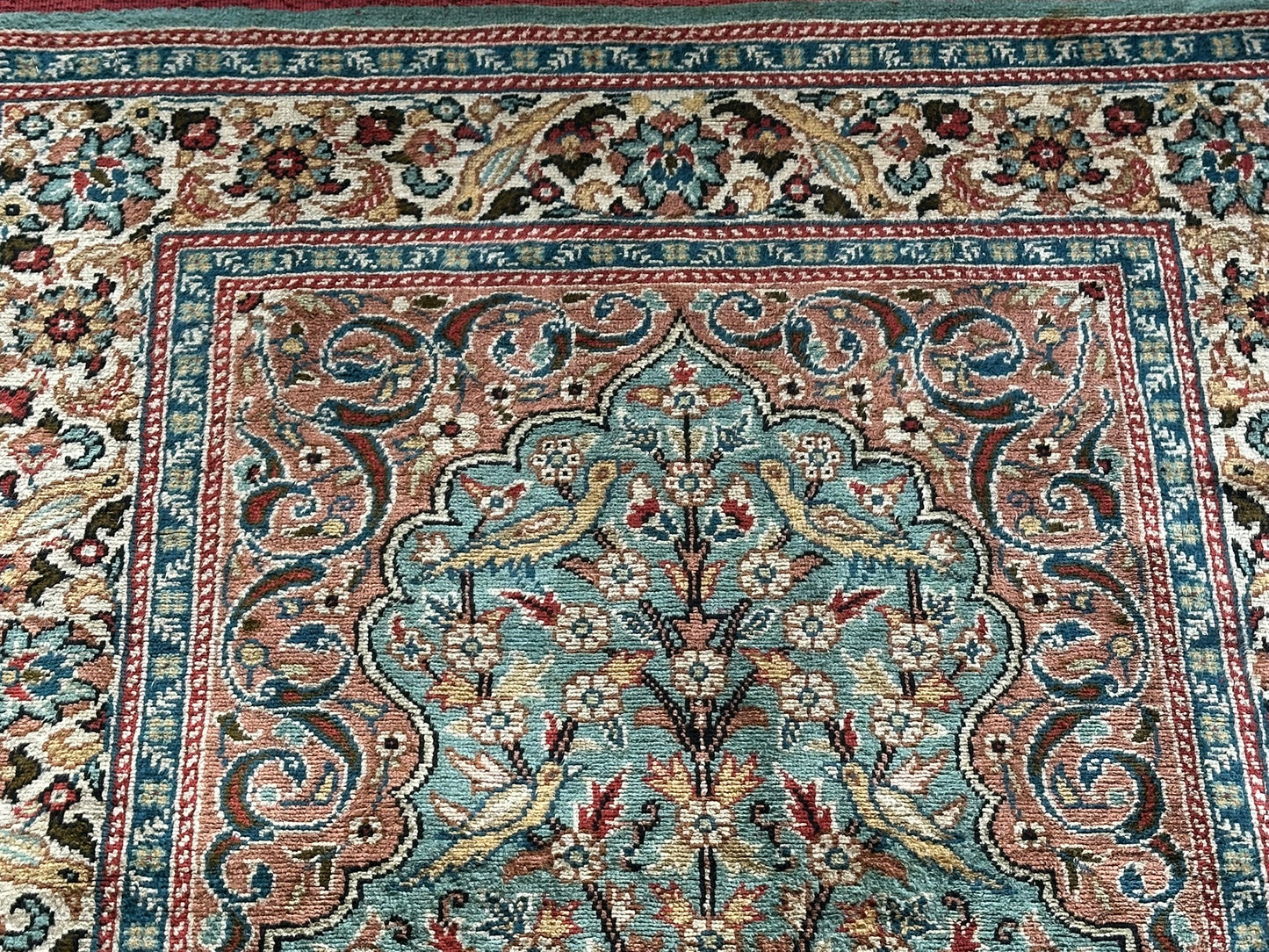 Orientteppich handgeknüpft Kayseri 133x90 cm Seide auf Seide