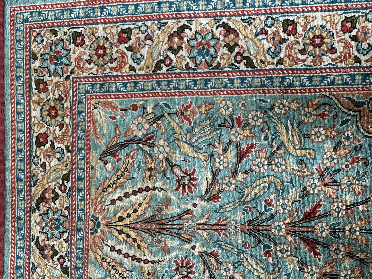Orientteppich handgeknüpft Kayseri 133x90 cm Seide auf Seide