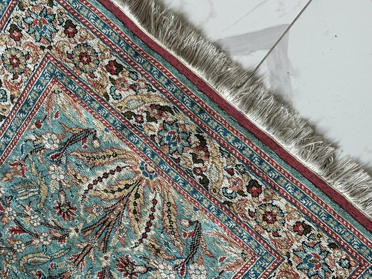 Orientteppich handgeknüpft Kayseri 133x90 cm Seide auf Seide