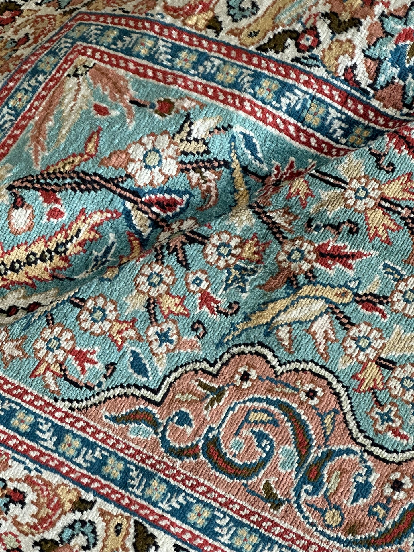 Orientteppich handgeknüpft Kayseri 133x90 cm Seide auf Seide