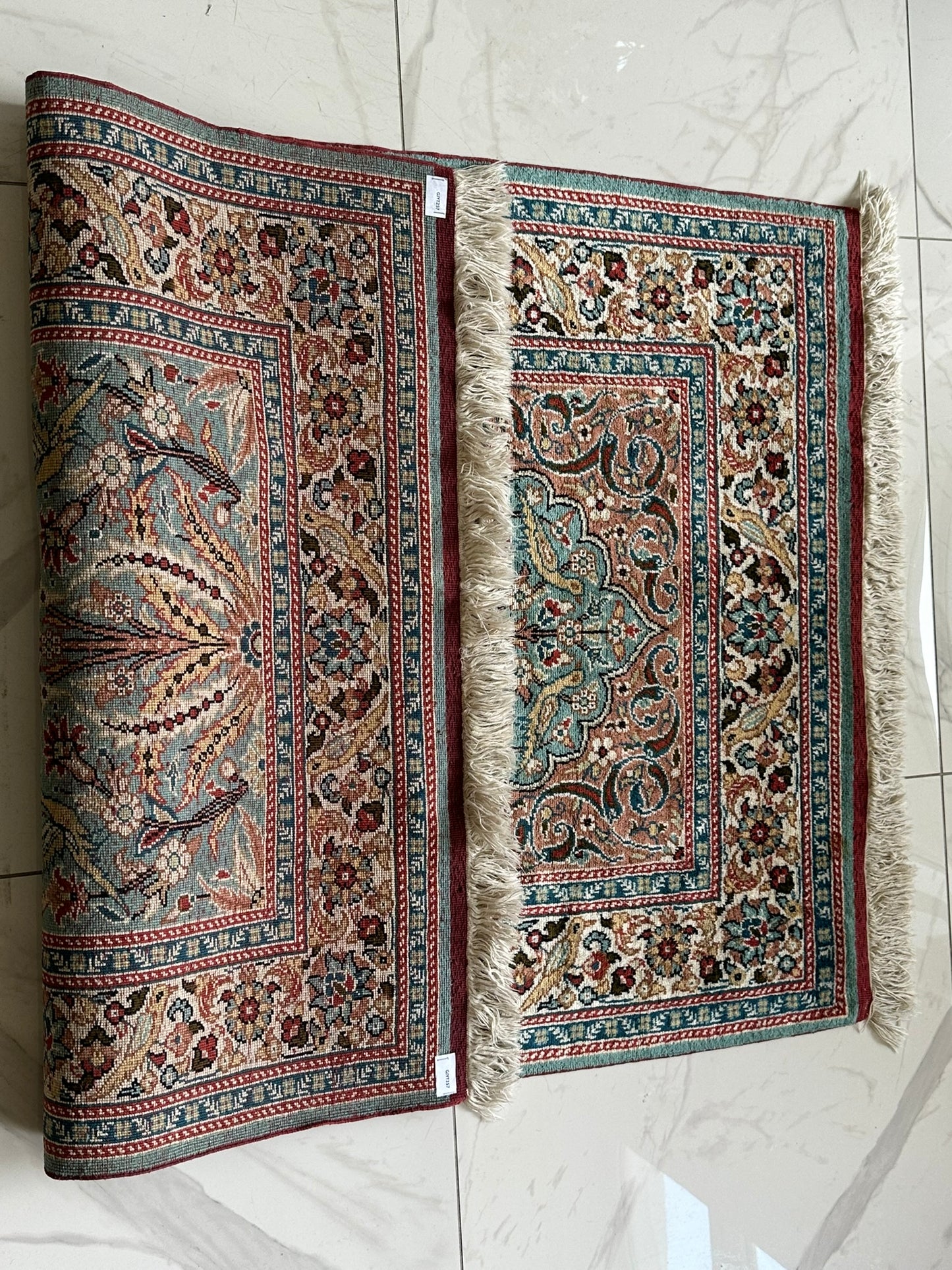 Orientteppich handgeknüpft Kayseri 133x90 cm Seide auf Seide