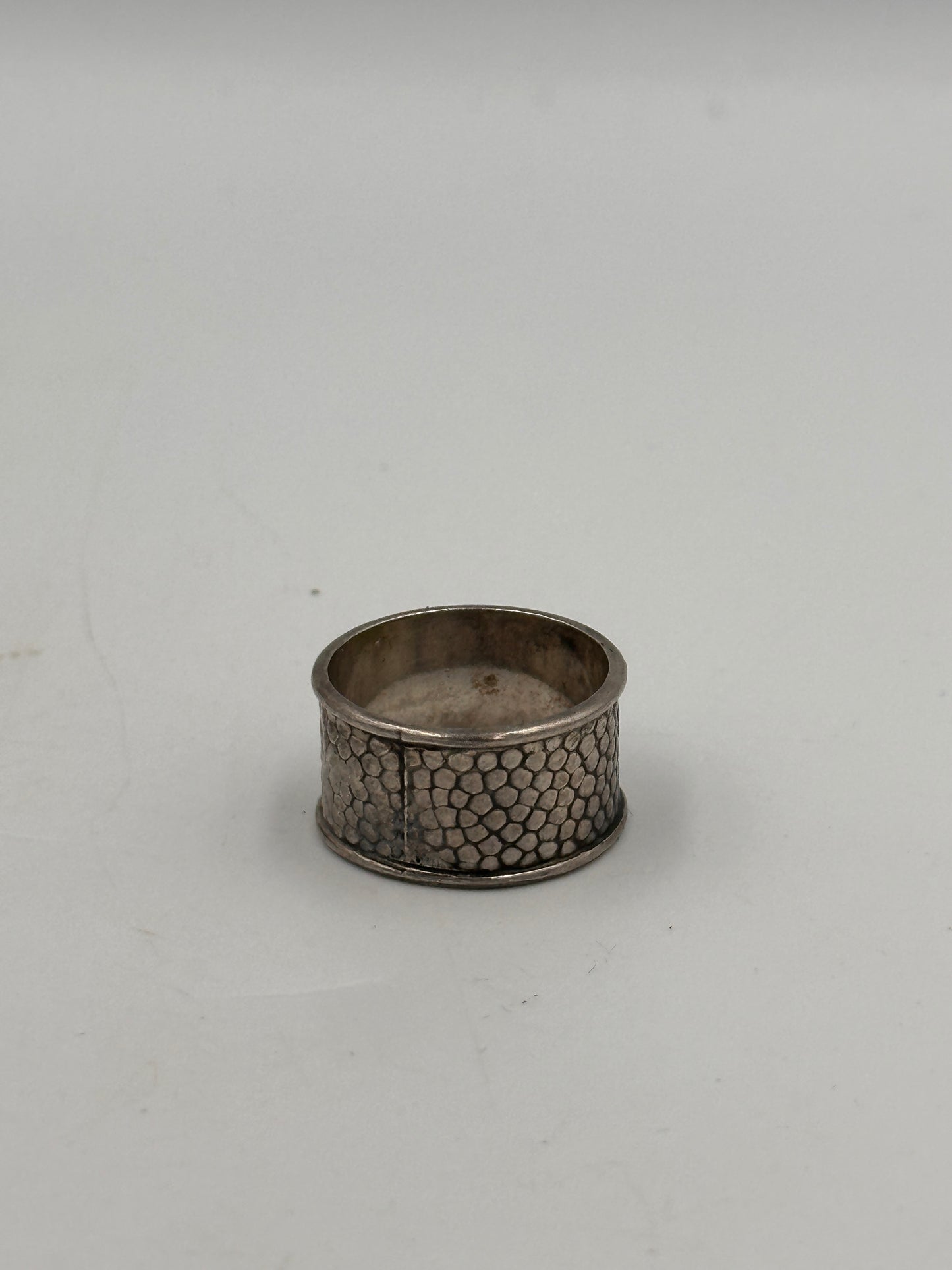 Vintage Schicker 835 Silber Ring – Gehämmert, Größe 54