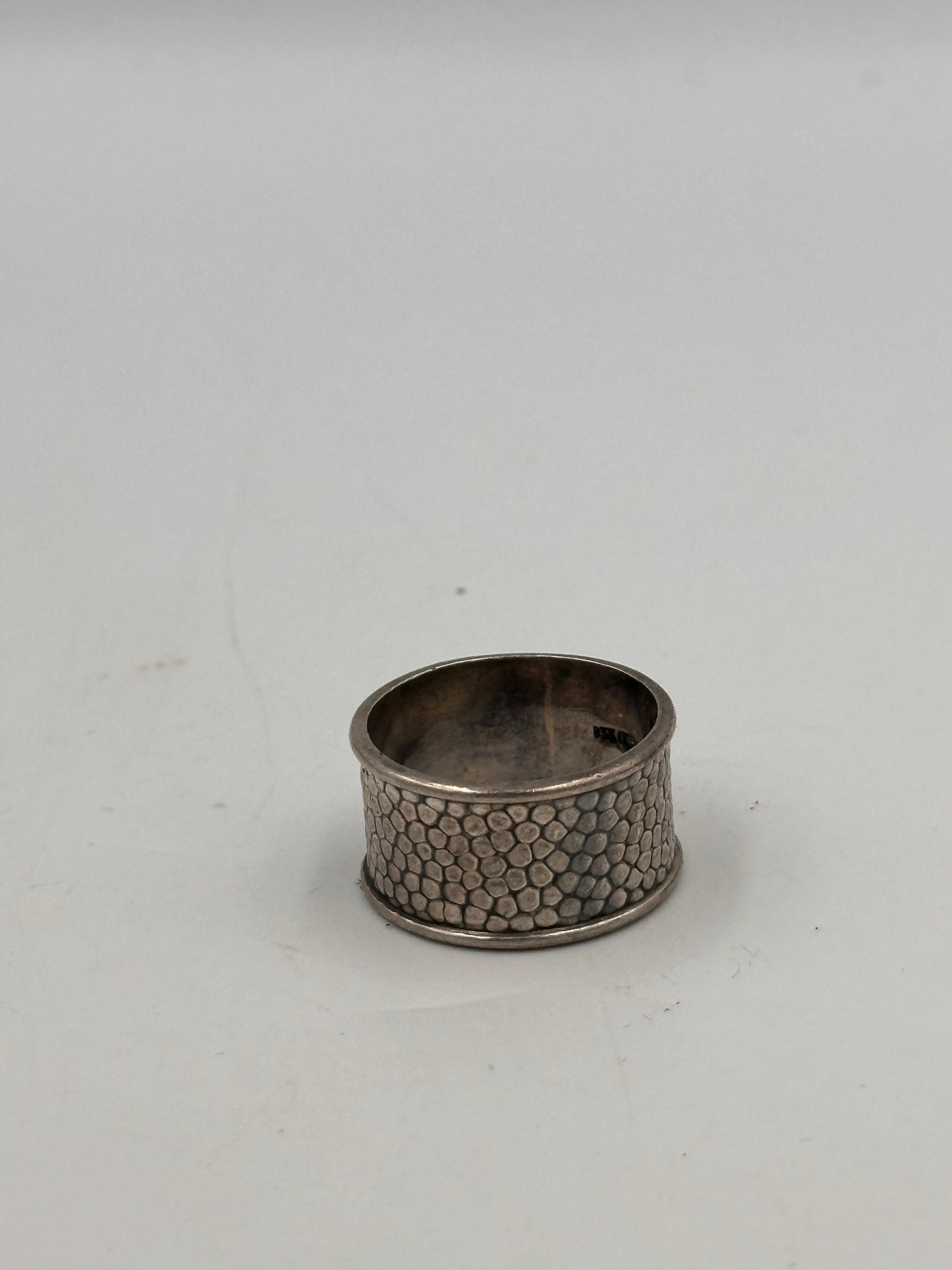 Vintage Schicker 835 Silber Ring – Gehämmert, Größe 54