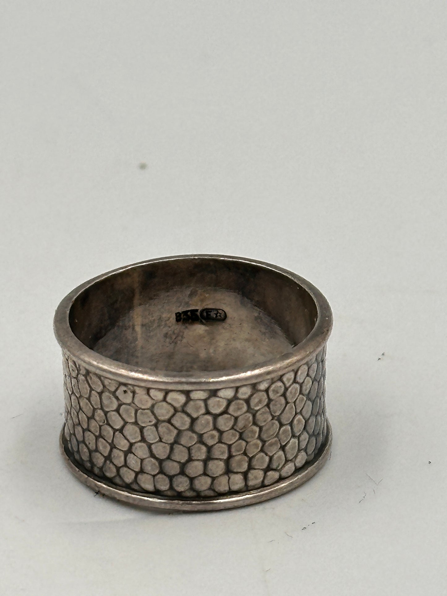 Vintage Schicker 835 Silber Ring – Gehämmert, Größe 54