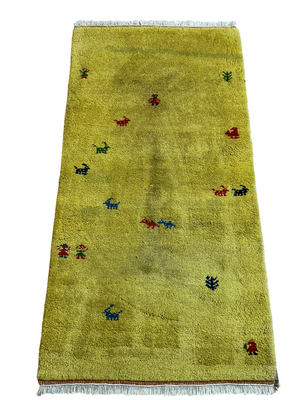 Orientteppich handgeknüpft Gabbeh Indian 140x72 cm