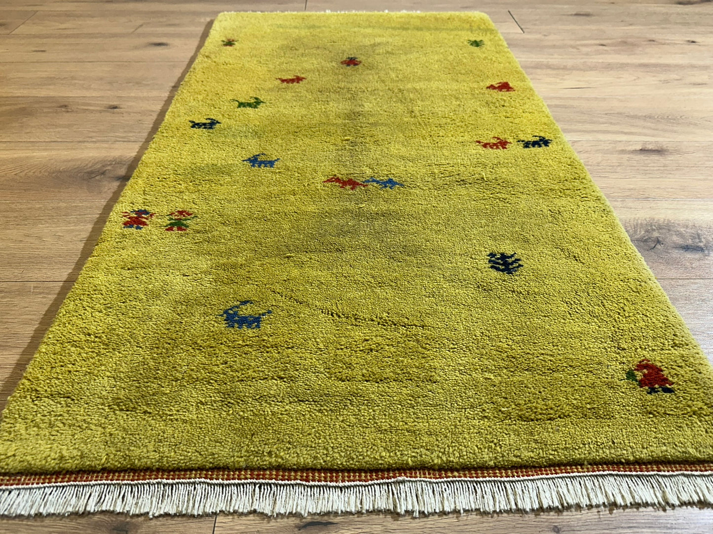 Orientteppich handgeknüpft Gabbeh Indian 140x72 cm