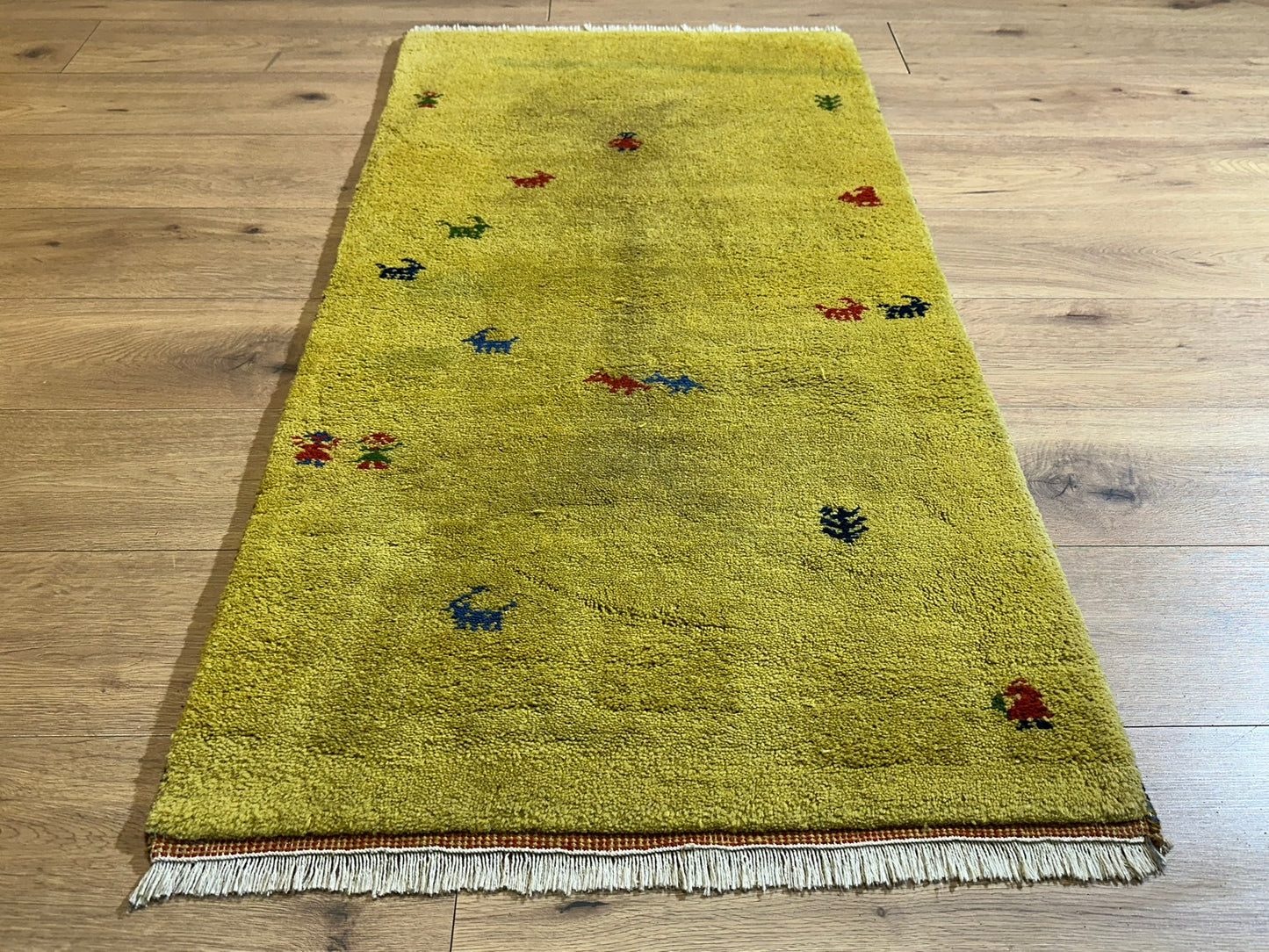 Orientteppich handgeknüpft Gabbeh Indian 140x72 cm