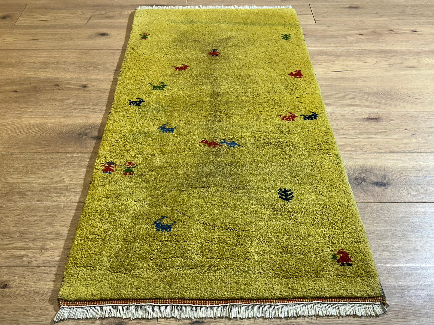 Orientteppich handgeknüpft Gabbeh Indian 140x72 cm