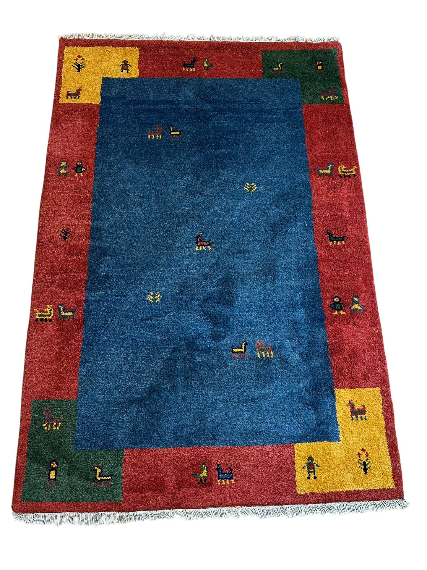 Gabbeh Orientteppich handgeknüpft Indian 182x125 cm