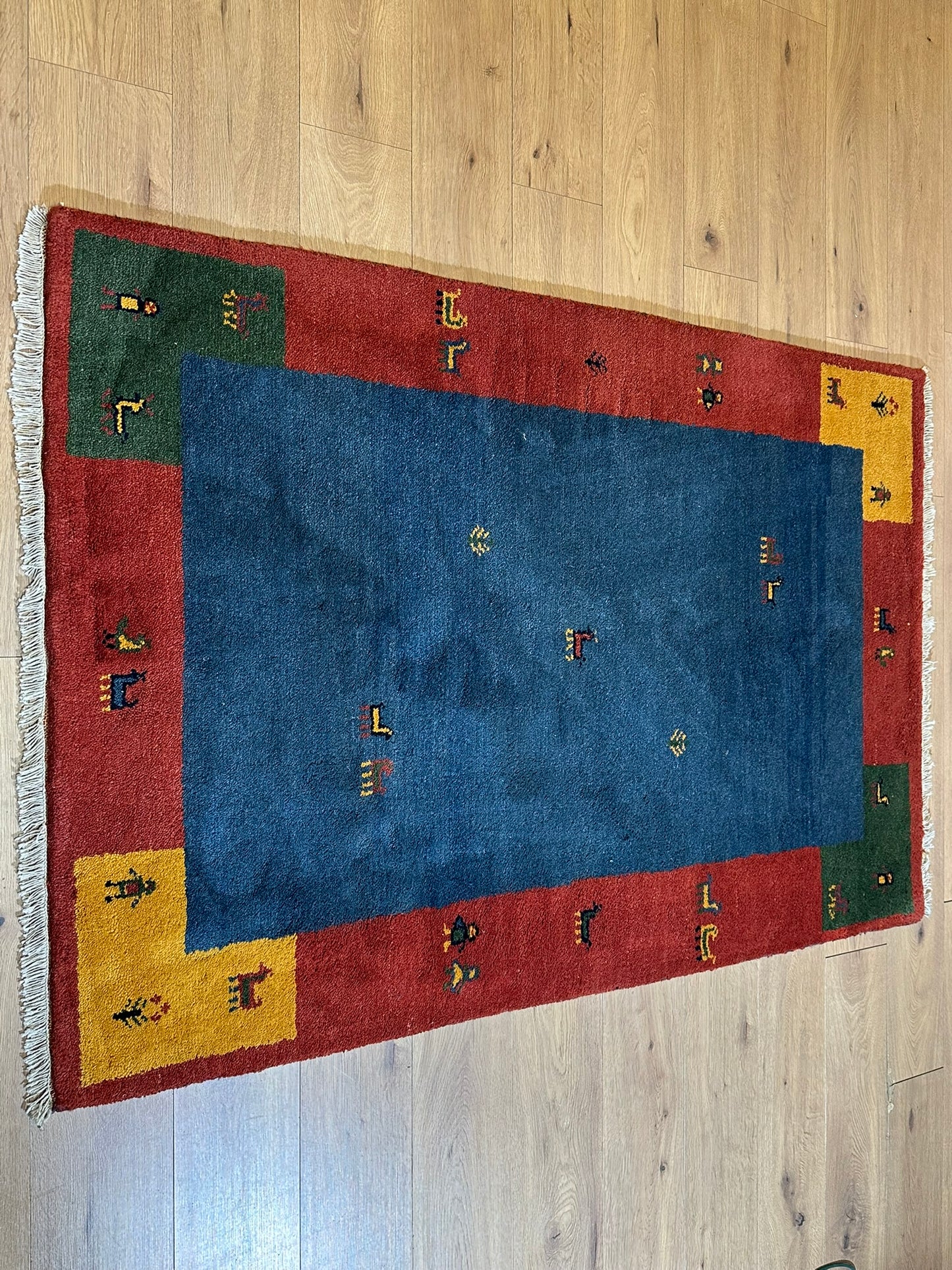 Gabbeh Orientteppich handgeknüpft Indian 182x125 cm