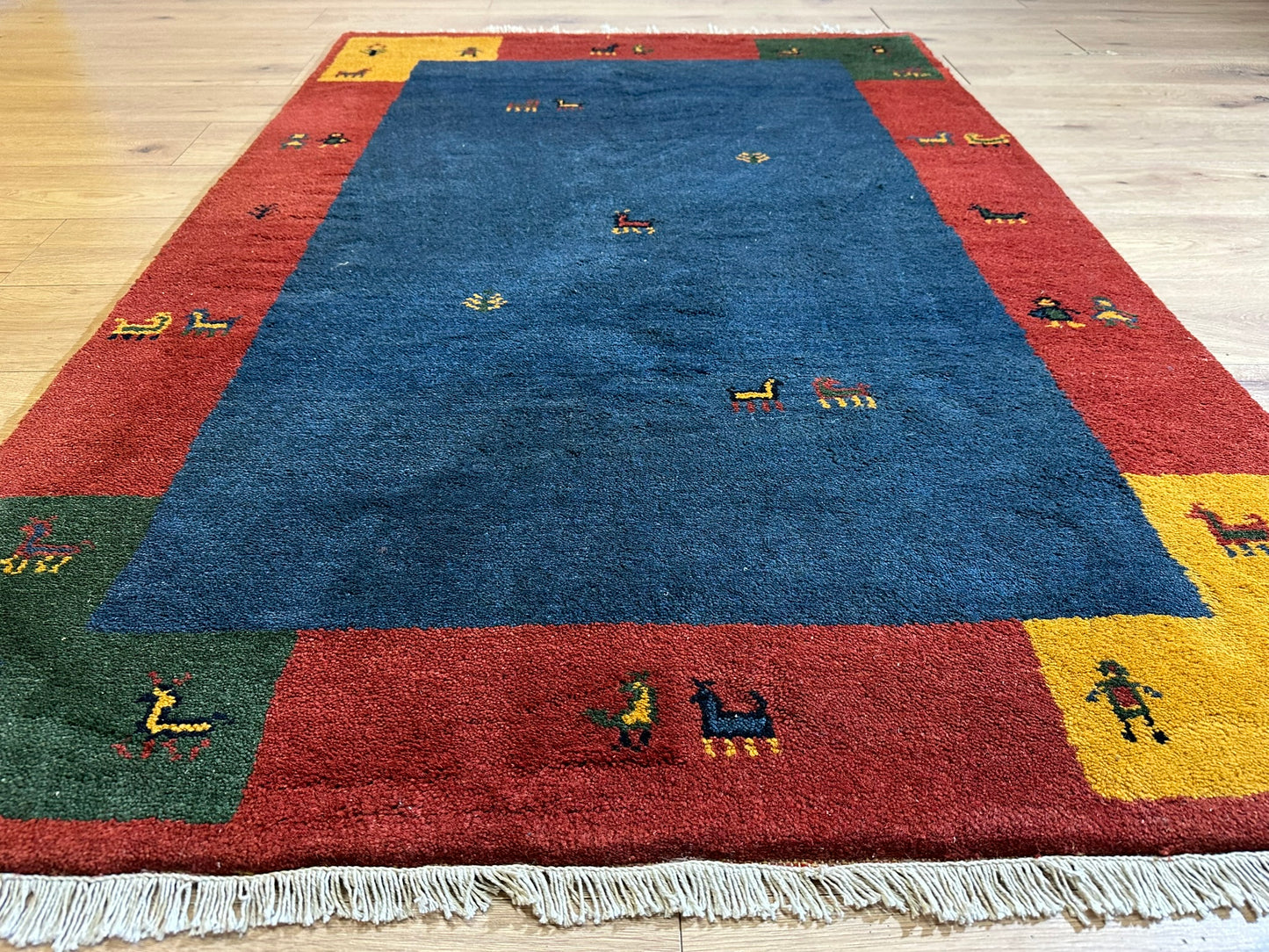 Gabbeh Orientteppich handgeknüpft Indian 182x125 cm