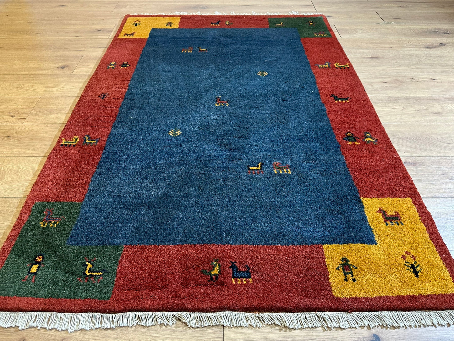 Gabbeh Orientteppich handgeknüpft Indian 182x125 cm