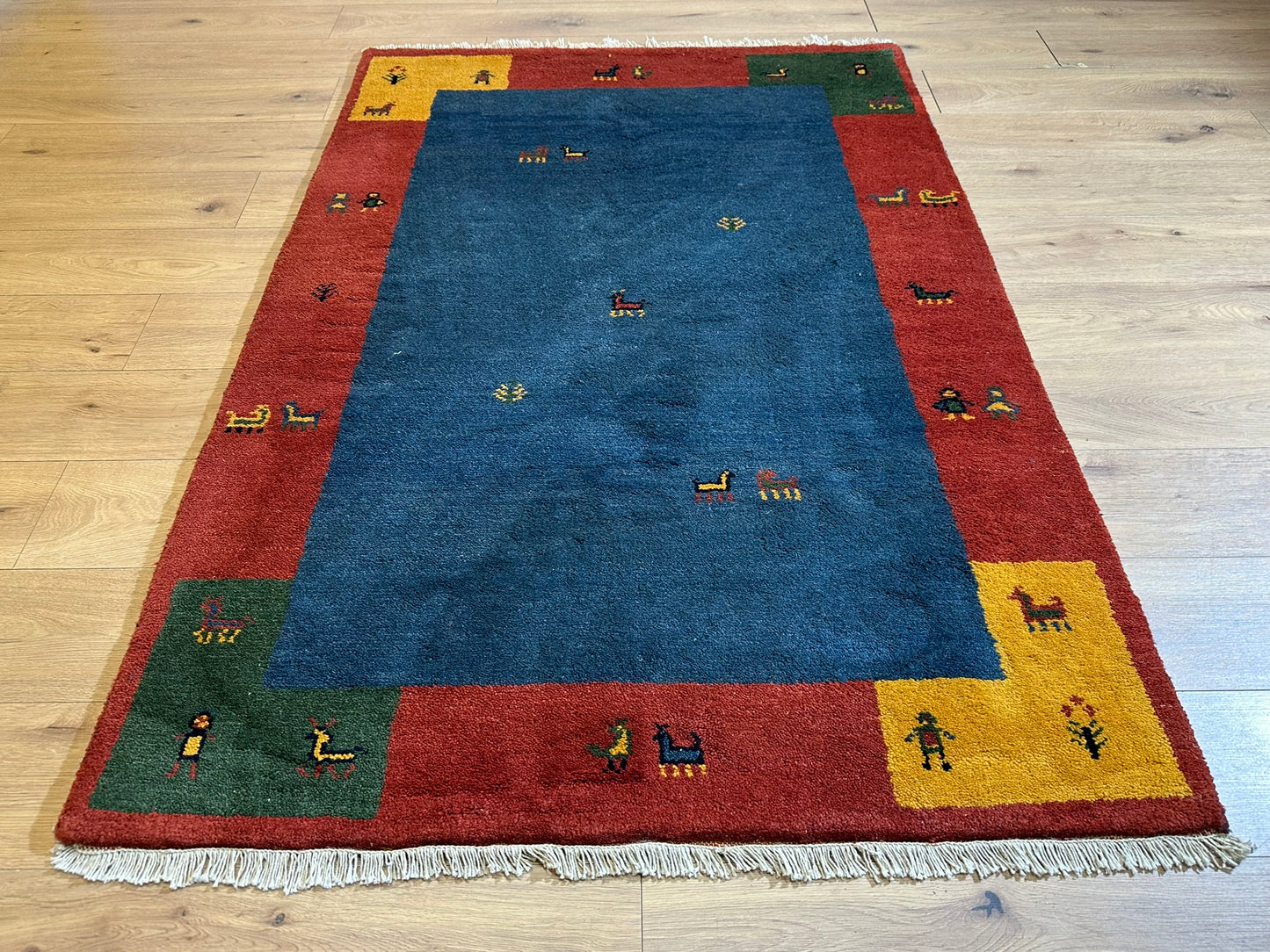 Gabbeh Orientteppich handgeknüpft Indian 182x125 cm