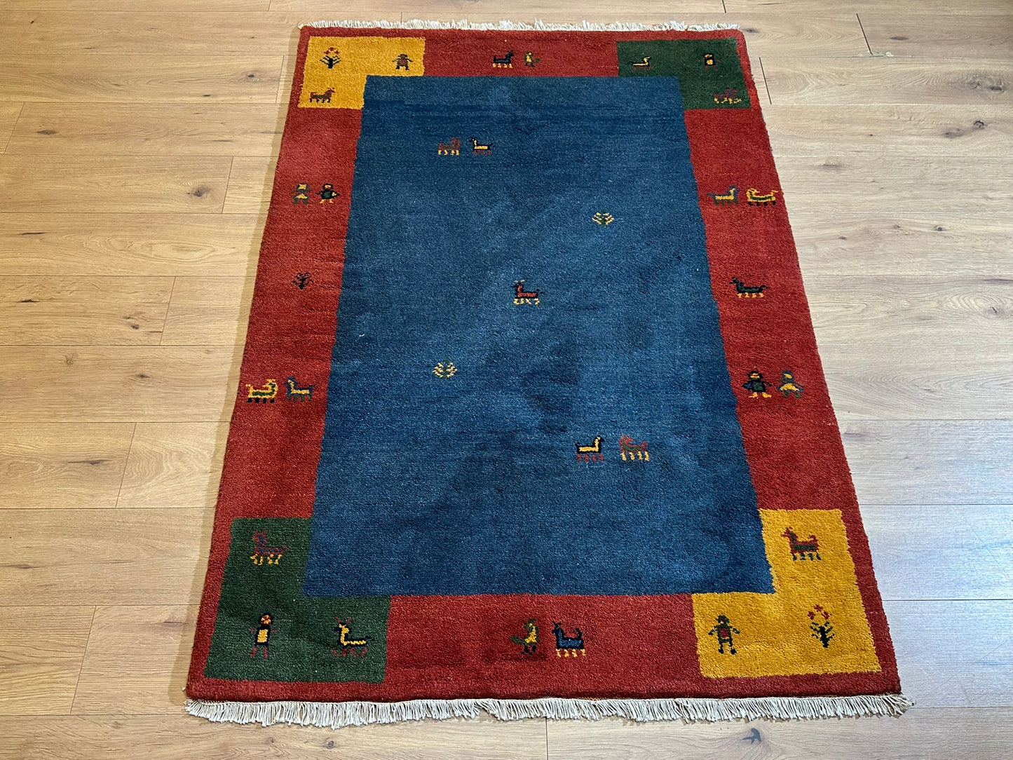 Gabbeh Orientteppich handgeknüpft Indian 182x125 cm