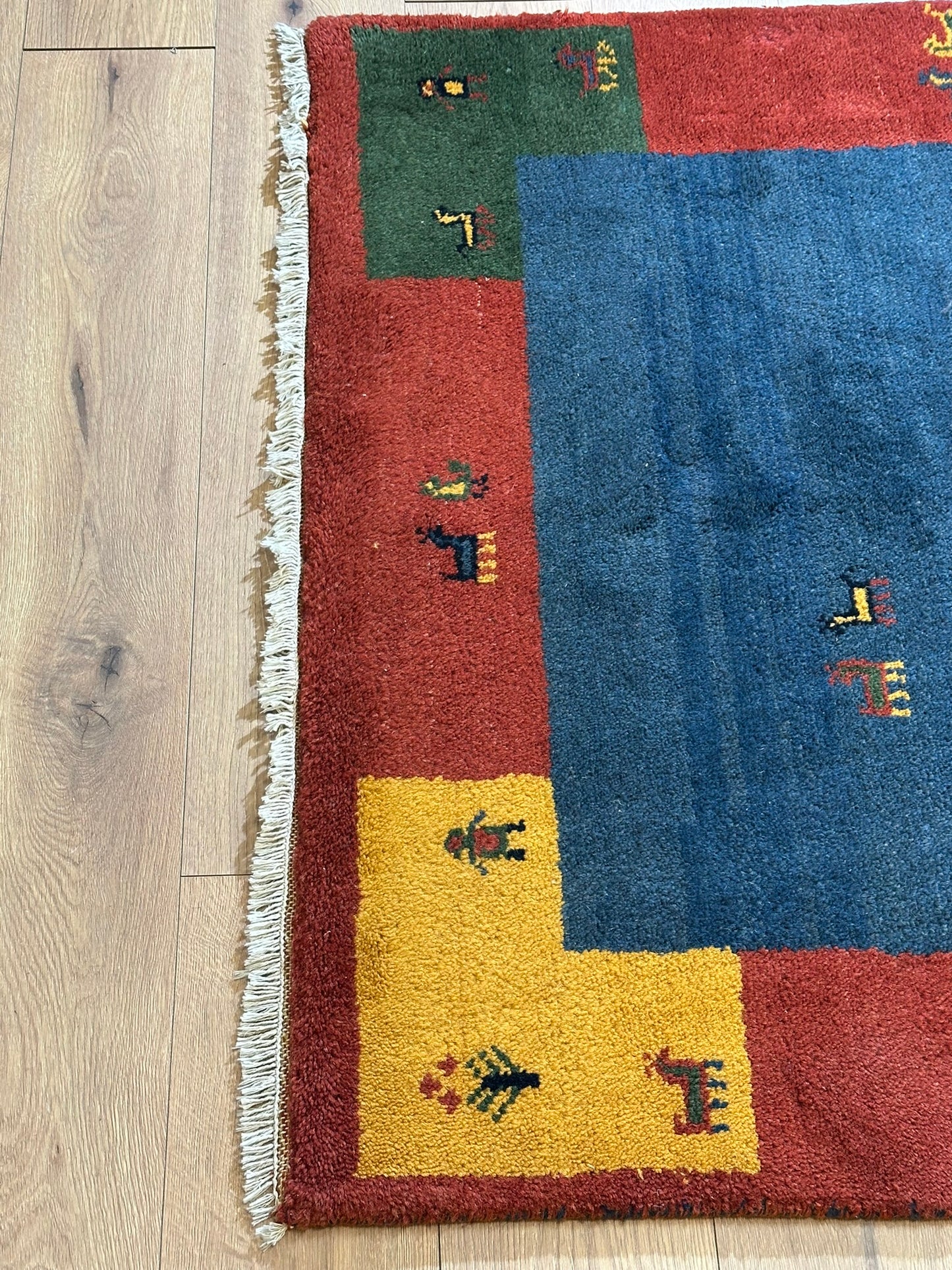 Gabbeh Orientteppich handgeknüpft Indian 182x125 cm