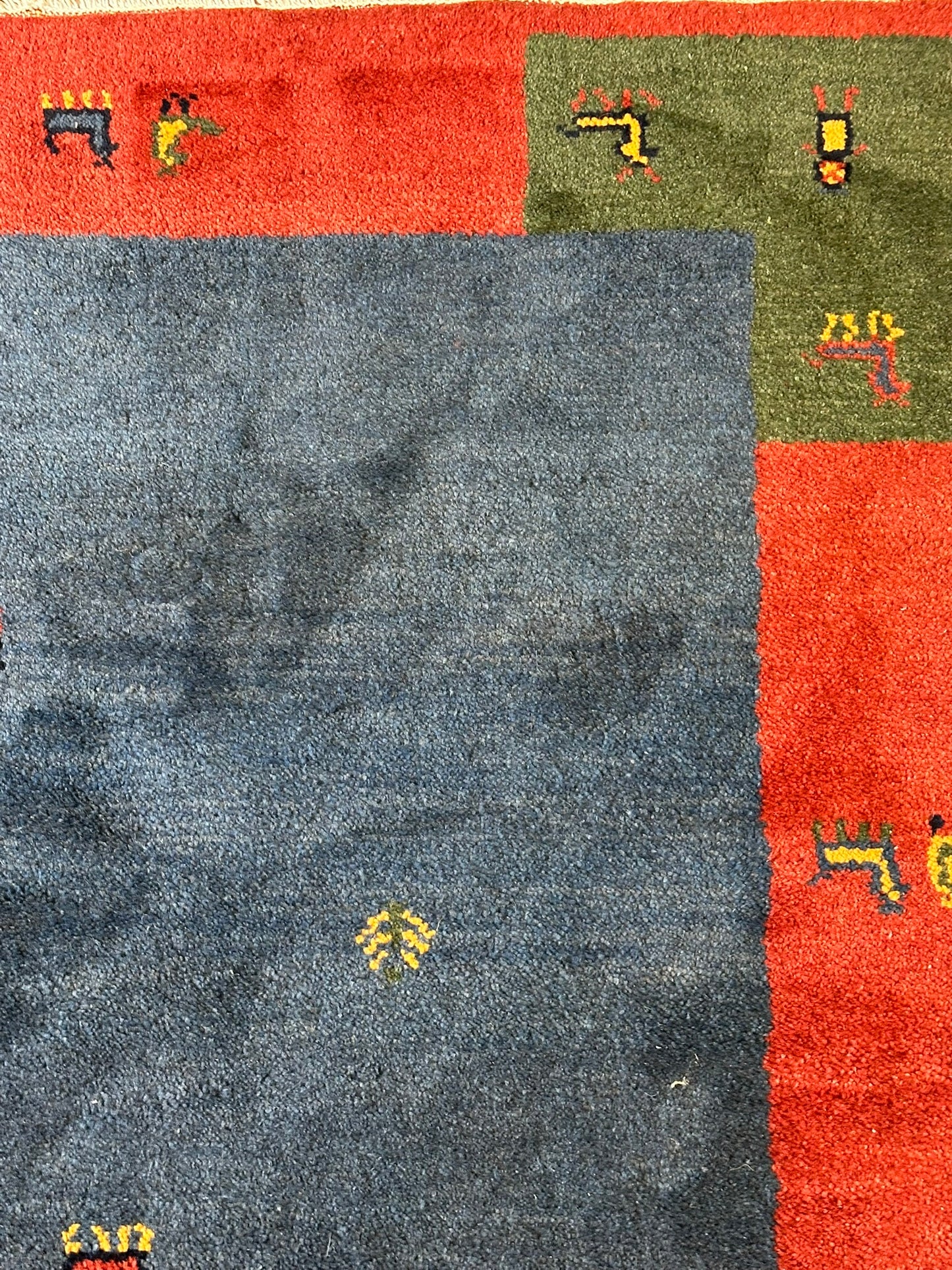 Gabbeh Orientteppich handgeknüpft Indian 182x125 cm