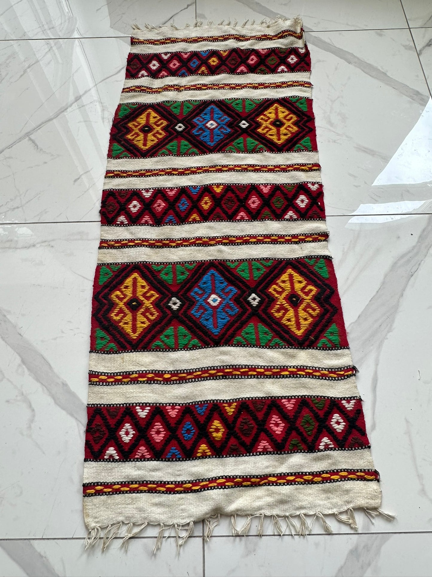 Orientteppich handgeknüpft Kelim 120x50 cm