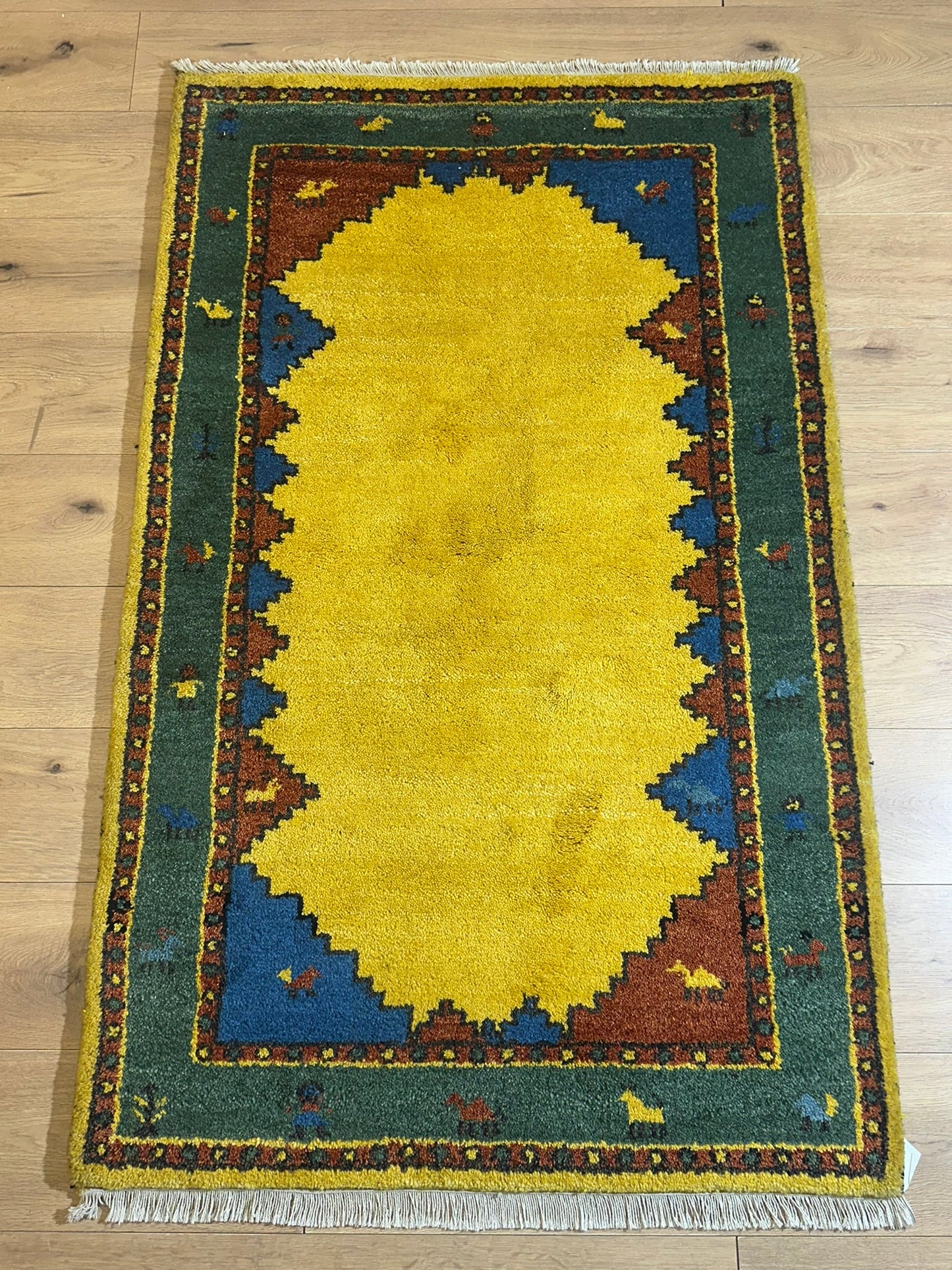 Gabbeh Orientteppich handgeknüpft Indian 155x96 cm