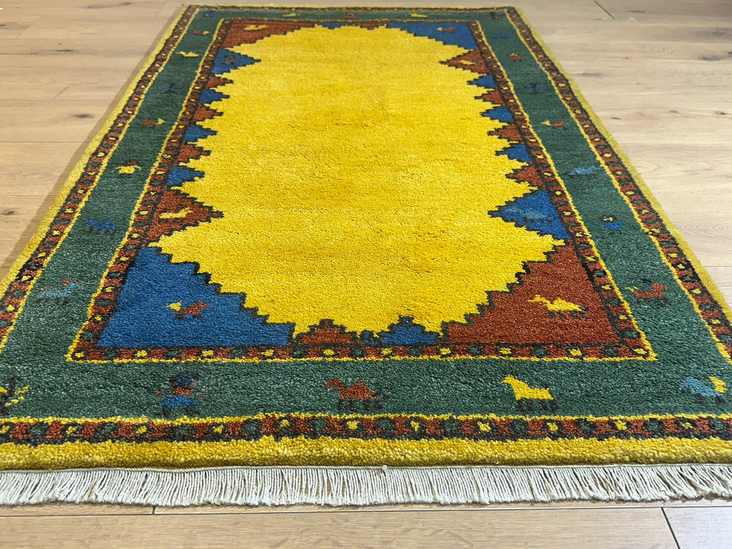 Gabbeh Orientteppich handgeknüpft Indian 155x96 cm