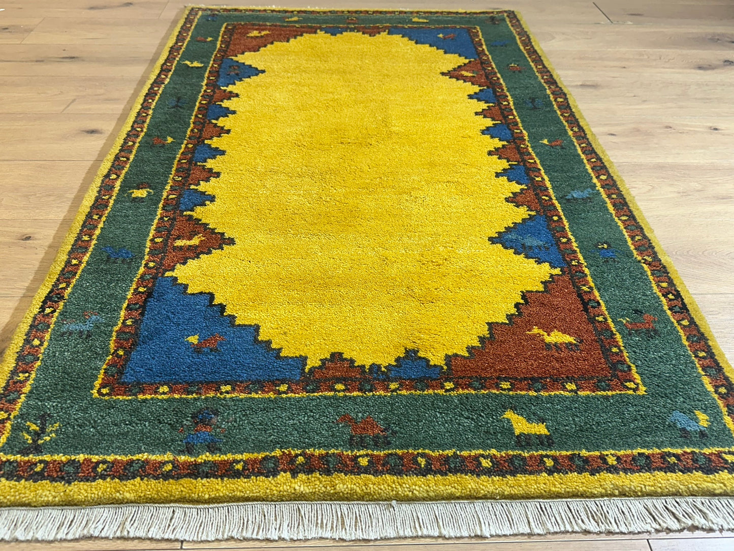 Gabbeh Orientteppich handgeknüpft Indian 155x96 cm
