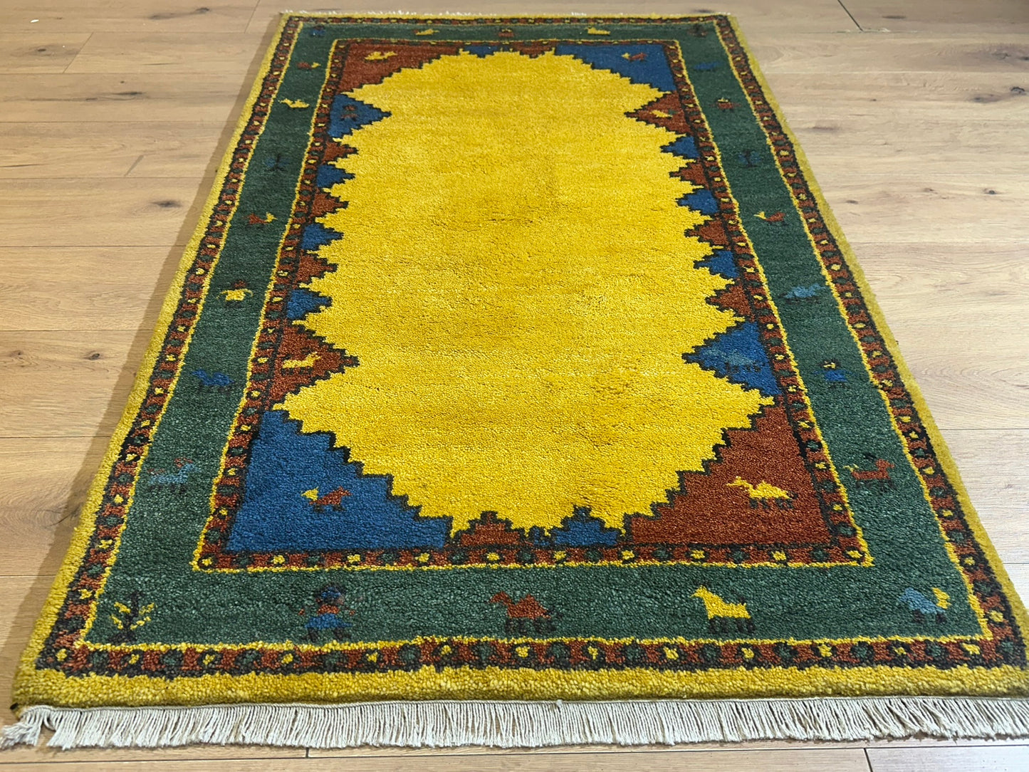 Gabbeh Orientteppich handgeknüpft Indian 155x96 cm