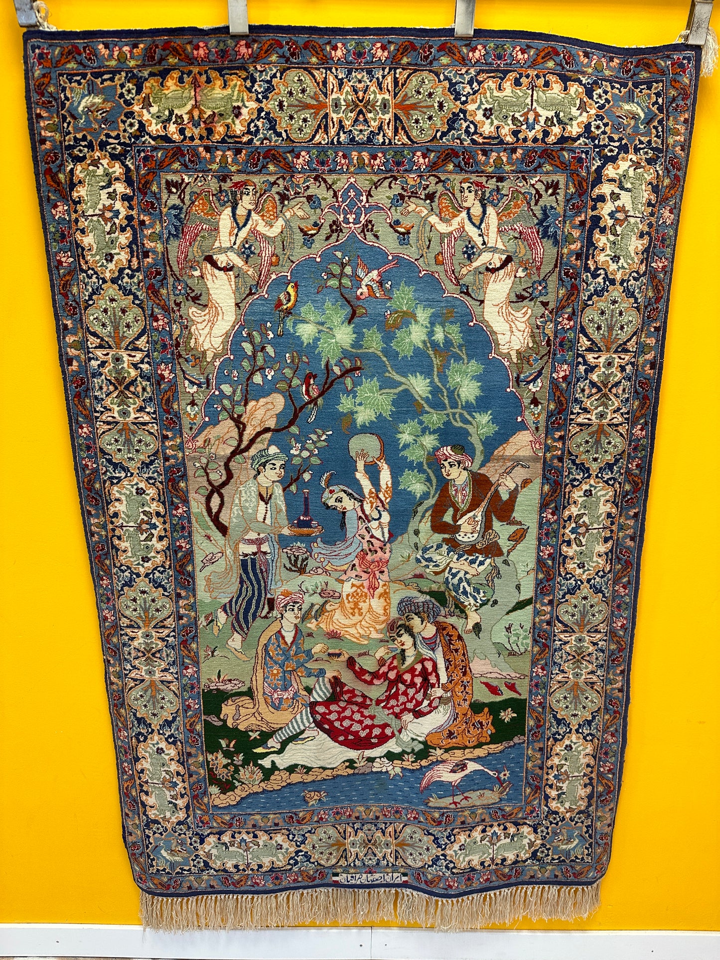 Handgeknüpfter Perser Orientteppich  Feiner Isfahan Bilder Teppich 165x105 cm