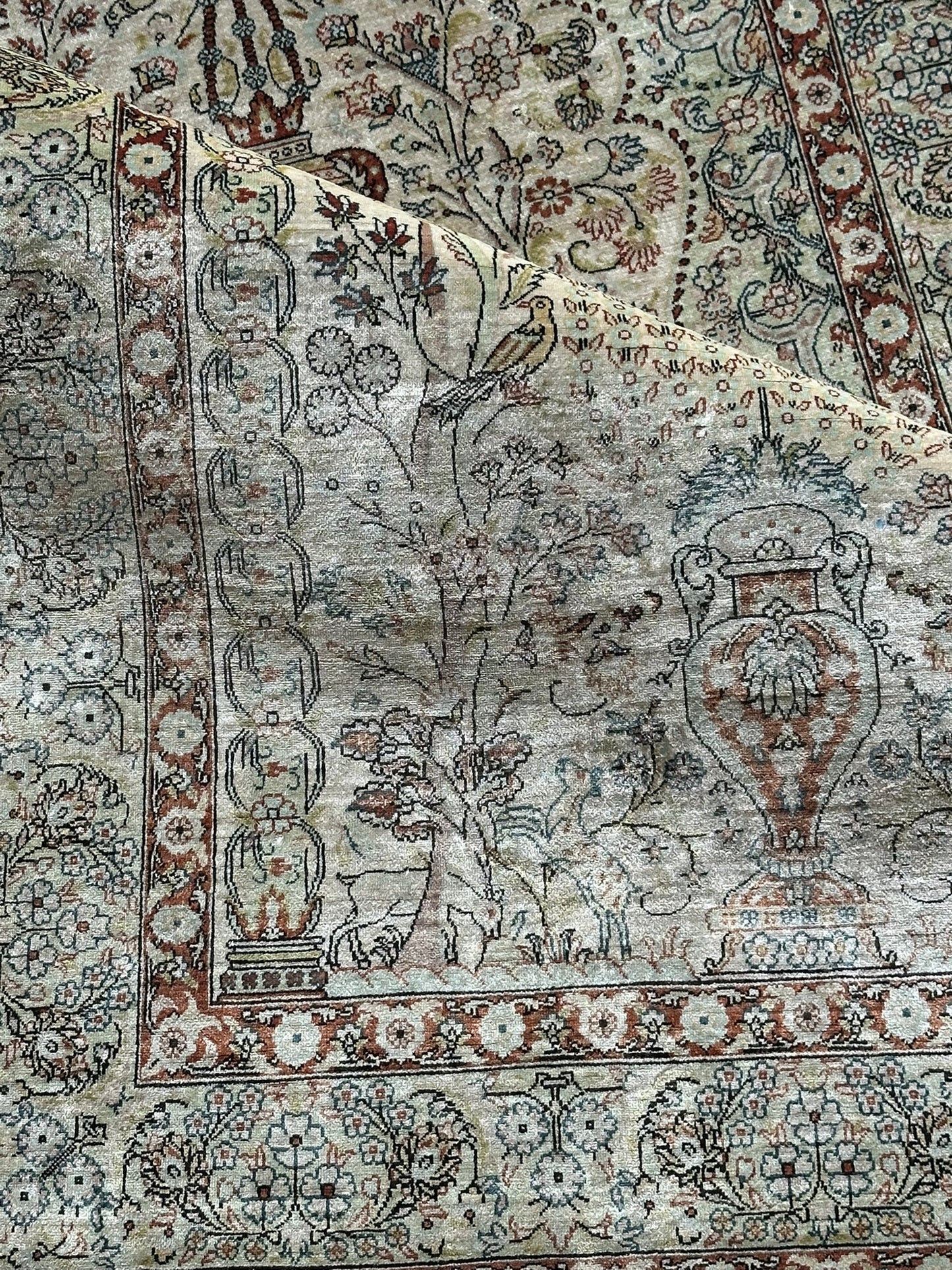 Orientteppich handgeknüpft Hereke Seide auf Seide 127x76 cm