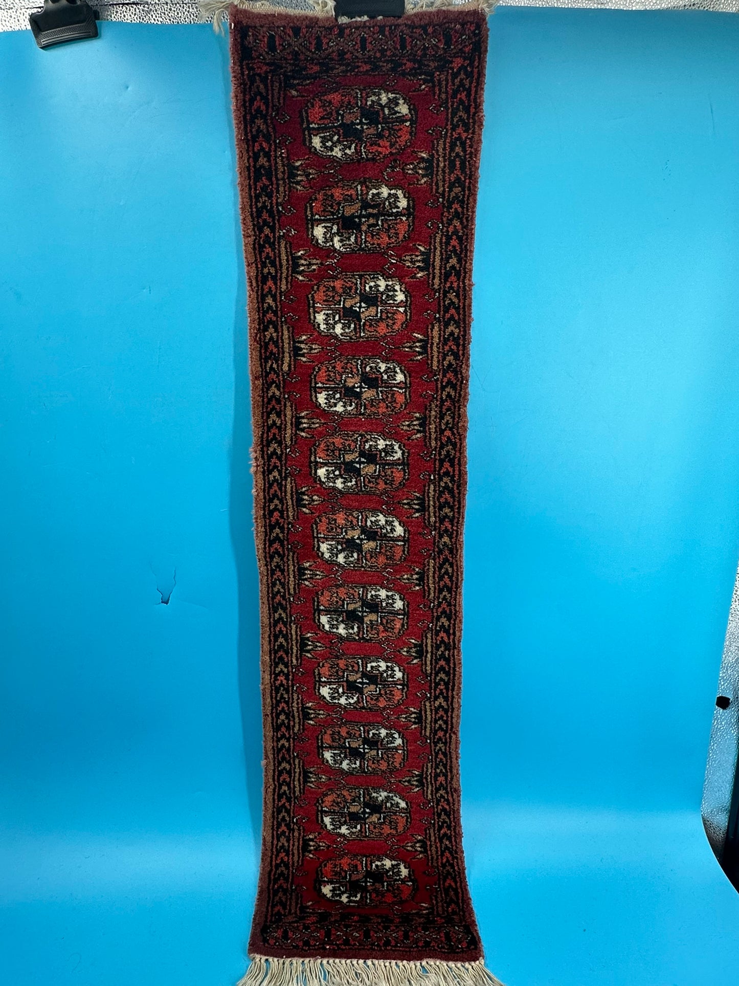 Orientteppich handgeknüpft Buchara Schurwolle 125x28 cm