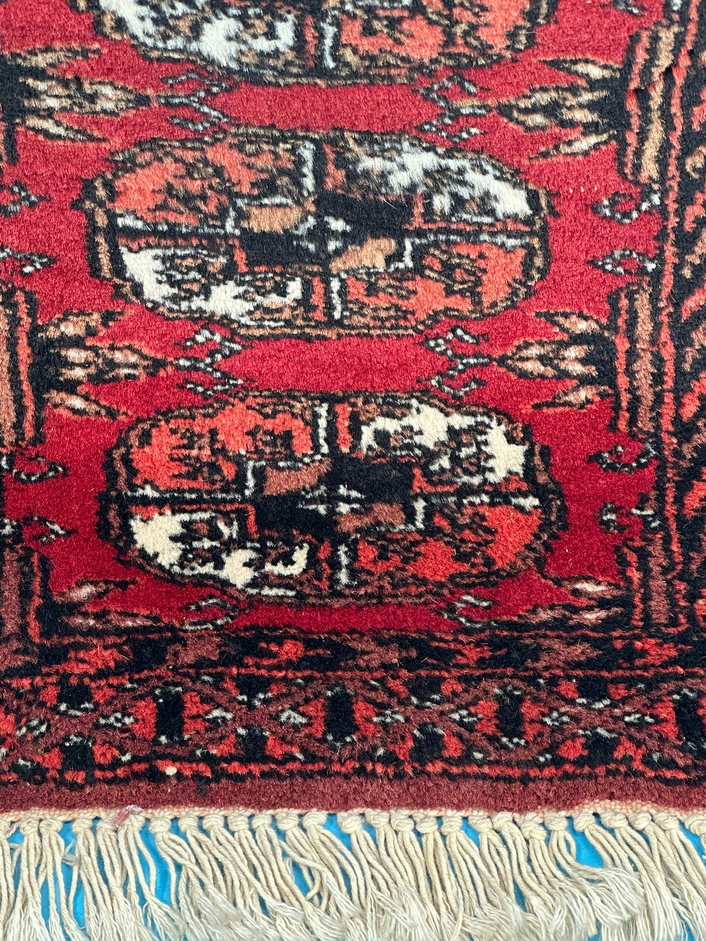 Orientteppich handgeknüpft Buchara Schurwolle 125x28 cm
