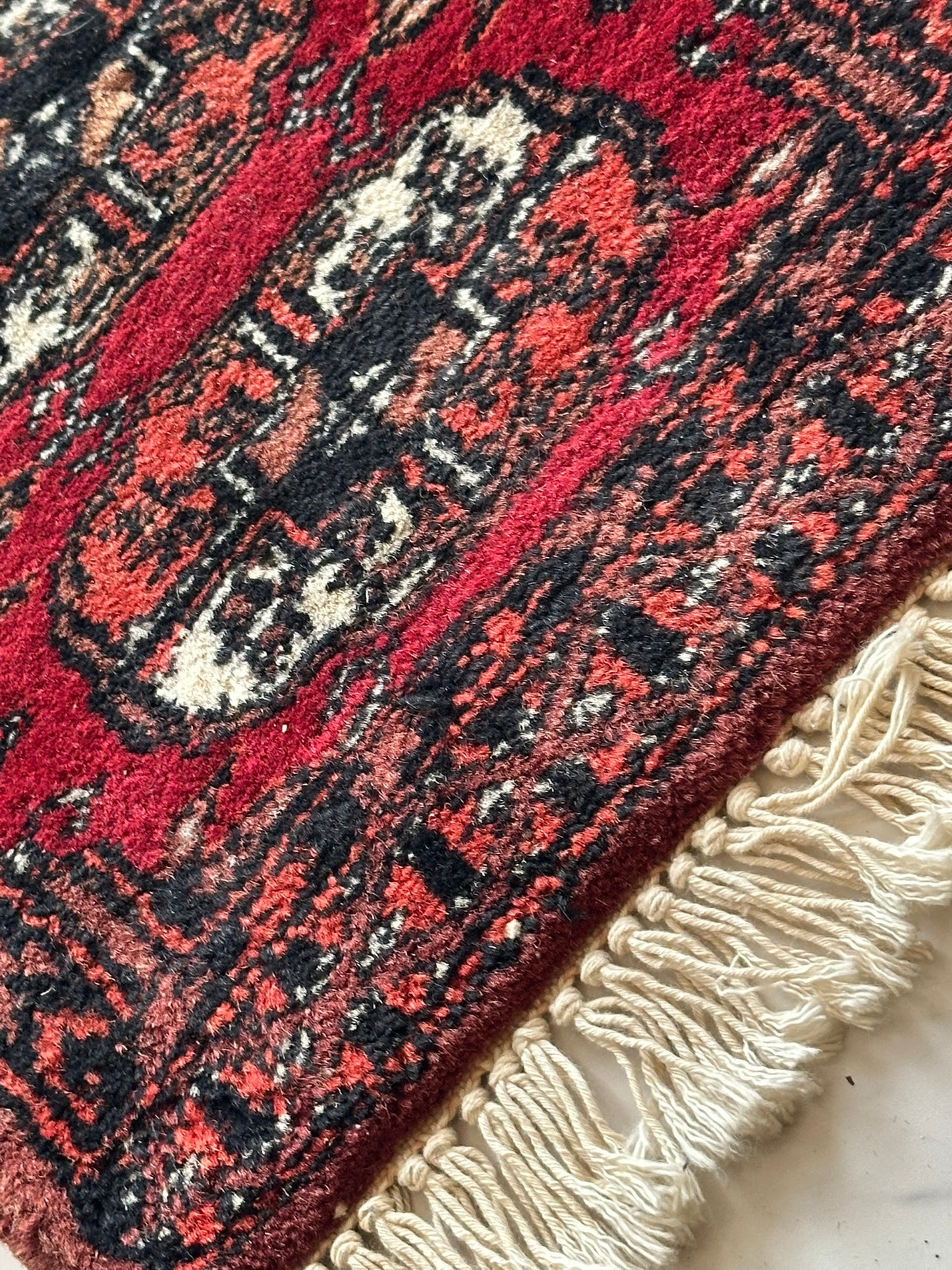 Orientteppich handgeknüpft Buchara Schurwolle 125x28 cm