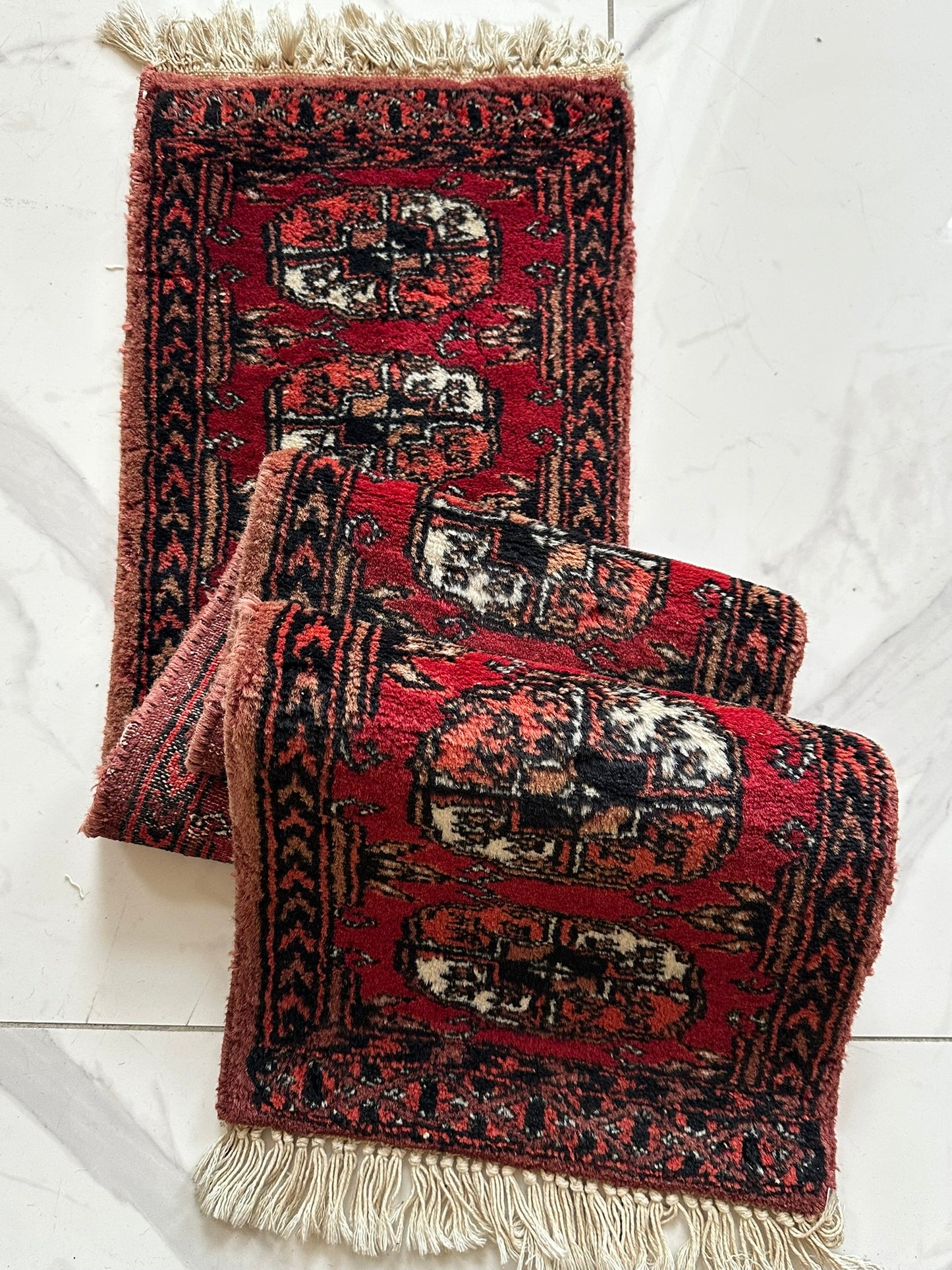 Orientteppich handgeknüpft Buchara Schurwolle 125x28 cm