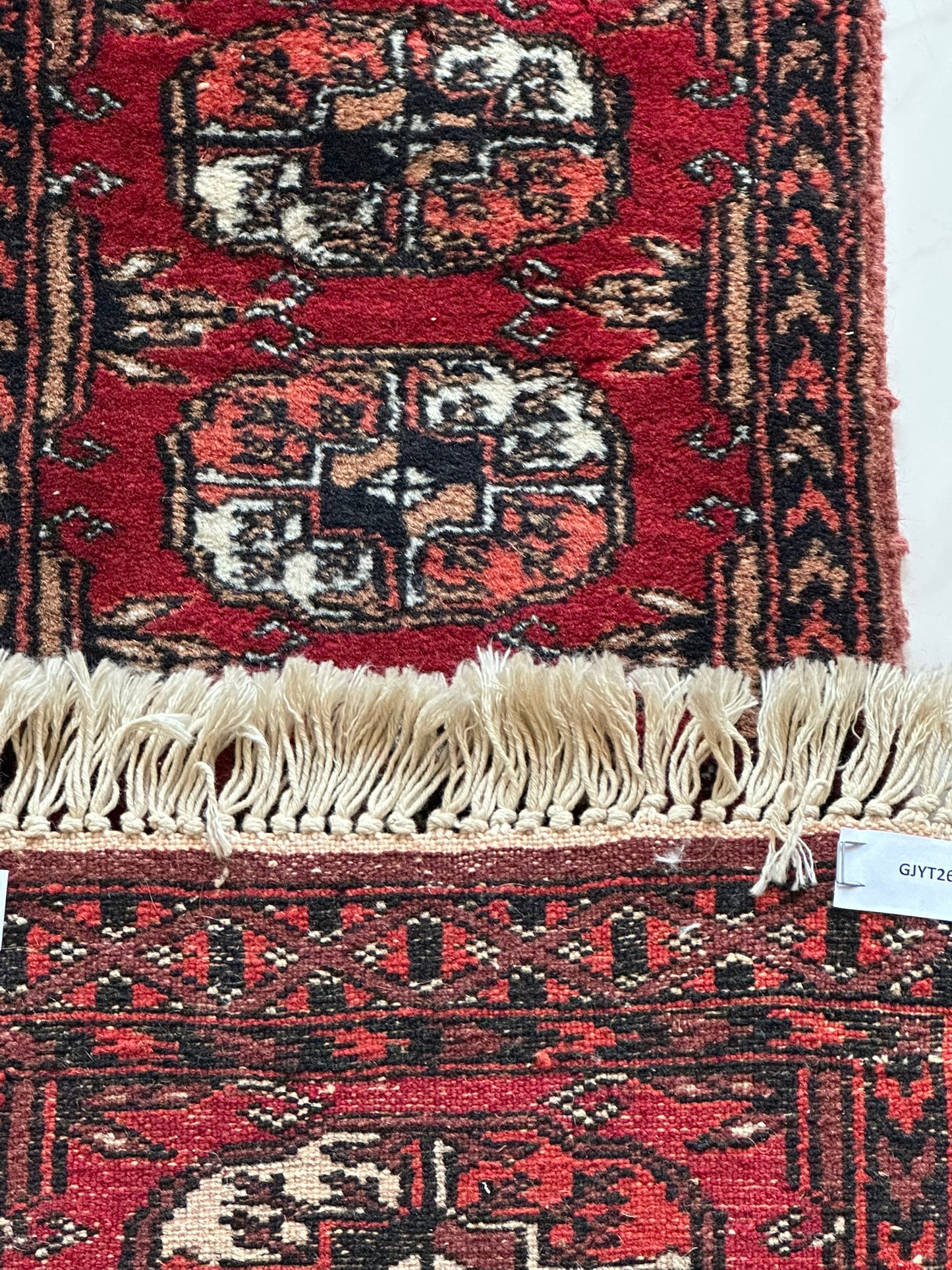 Orientteppich handgeknüpft Buchara Schurwolle 125x28 cm