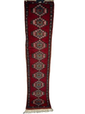 Orientteppich handgeknüpft Buchara Schurwolle 125x28 cm