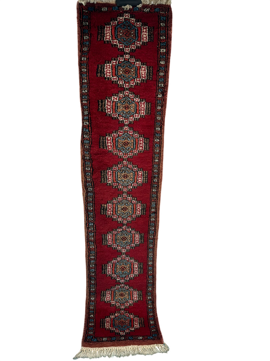 Orientteppich handgeknüpft Buchara Schurwolle 125x28 cm