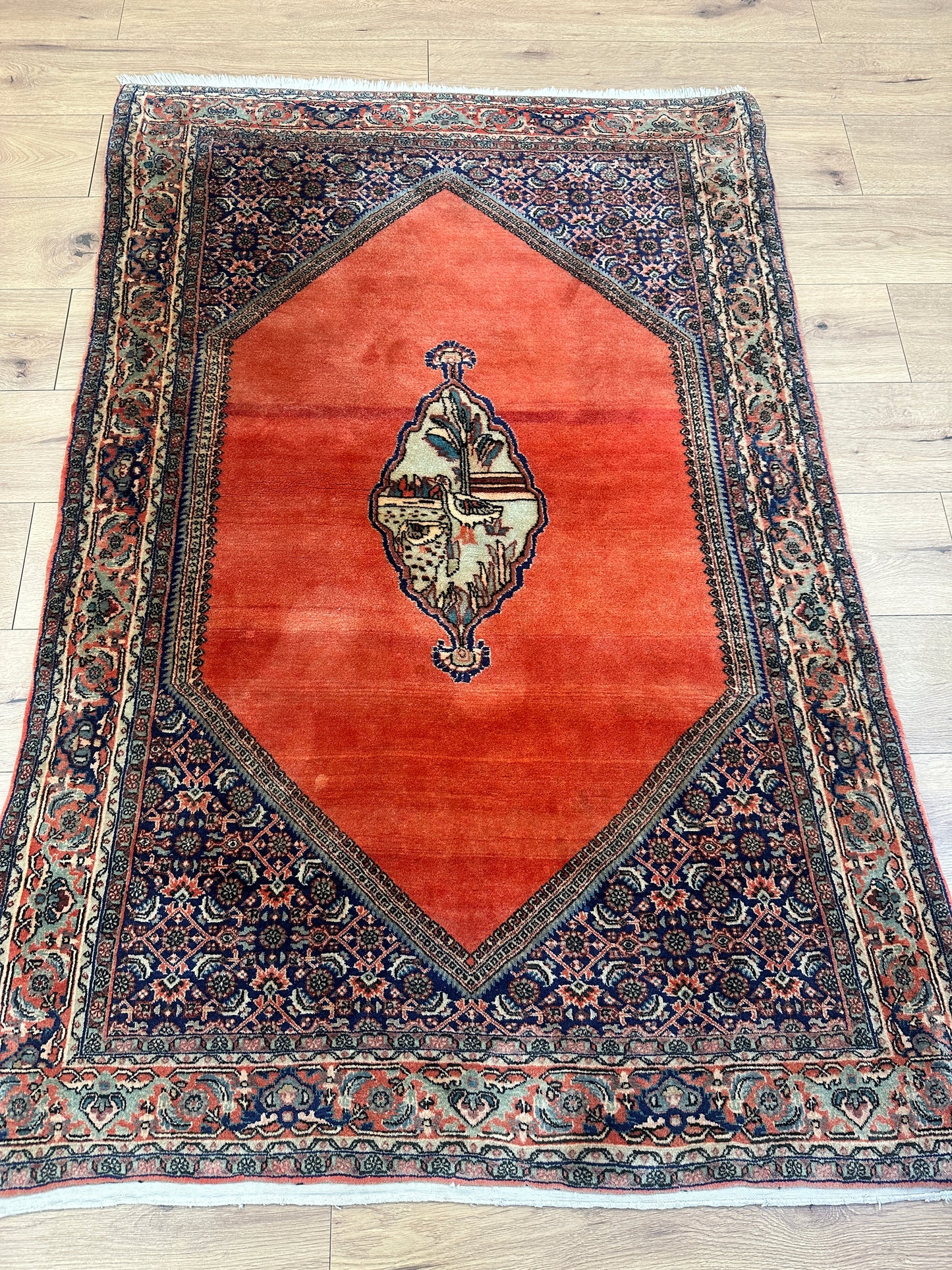Handgeknüpfter Perser Orientteppich Alter Bidjar Teppich 165x115 cm