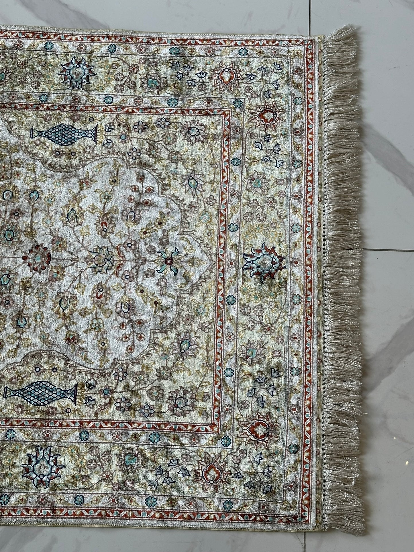 Orientteppich handgeknüpft  124x80 cm Hereke seide auf Seide