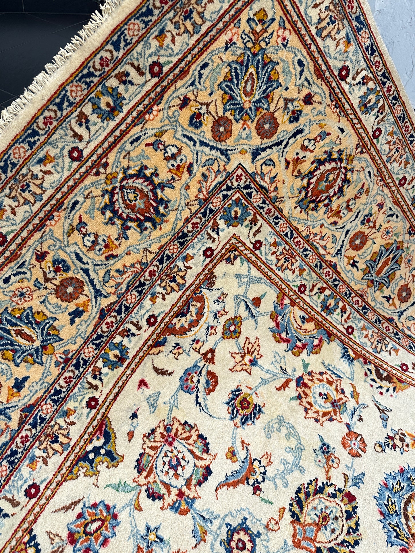 Handgeknüpfter Perser Orientteppich Semi Antik Keschan Keshan Kork 340x240 cm