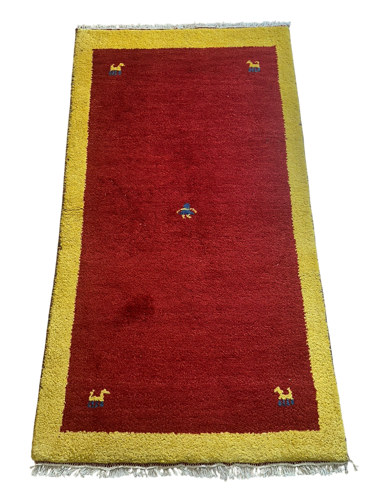 Moderner Gabbeh Teppich handgeknüpft 155x85 cm