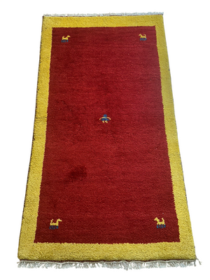Moderner Gabbeh Teppich handgeknüpft 155x85 cm