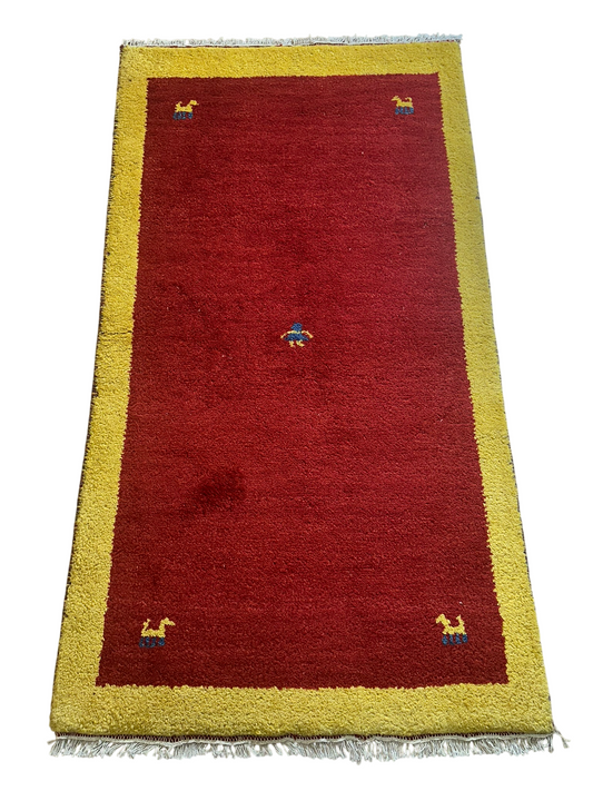 Moderner Gabbeh Teppich handgeknüpft 155x85 cm