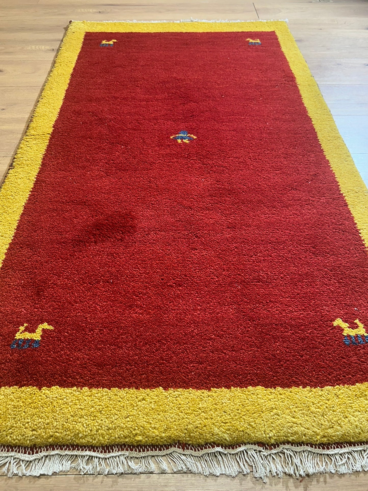 Moderner Gabbeh Teppich handgeknüpft 155x85 cm