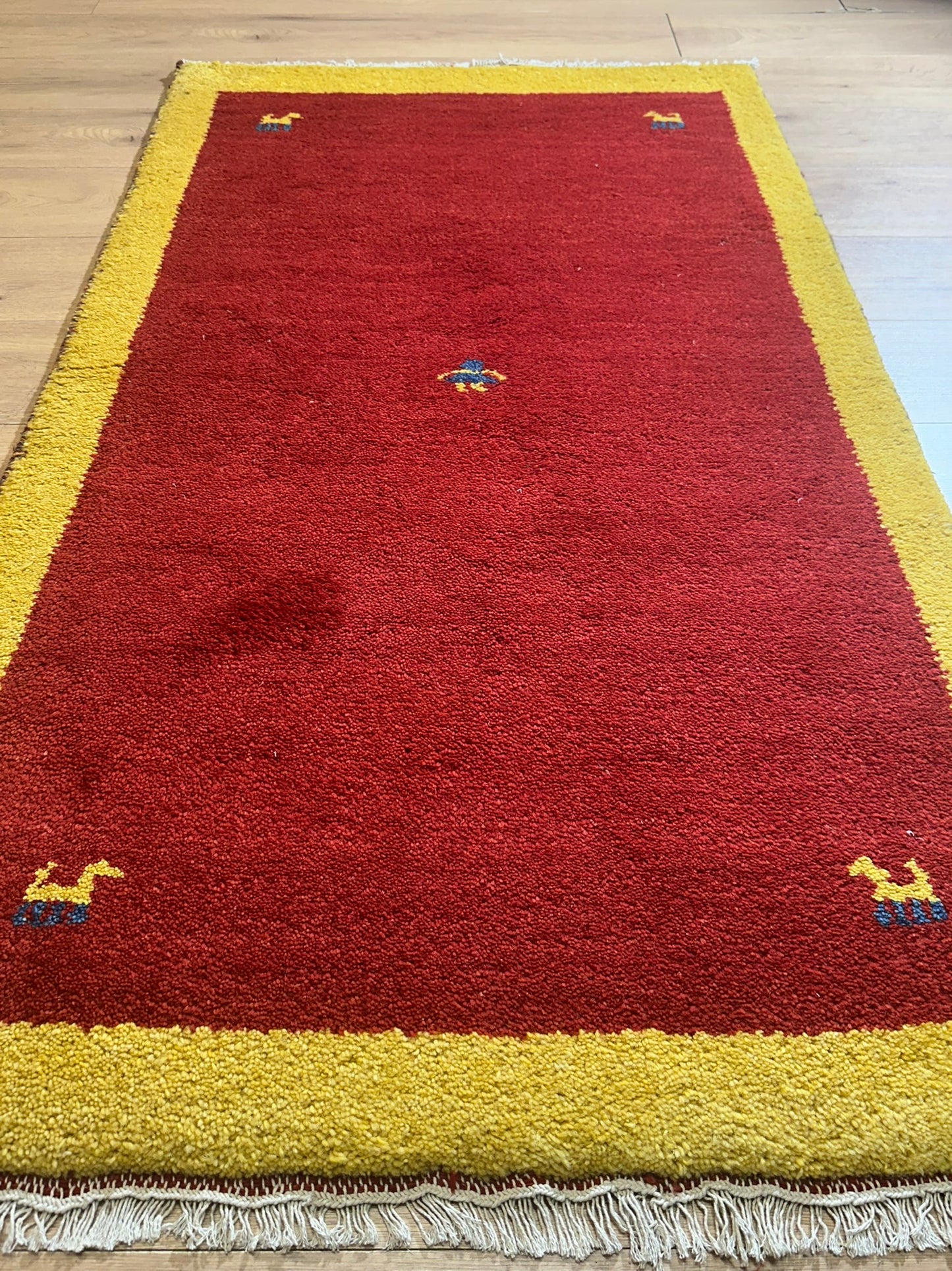 Moderner Gabbeh Teppich handgeknüpft 155x85 cm