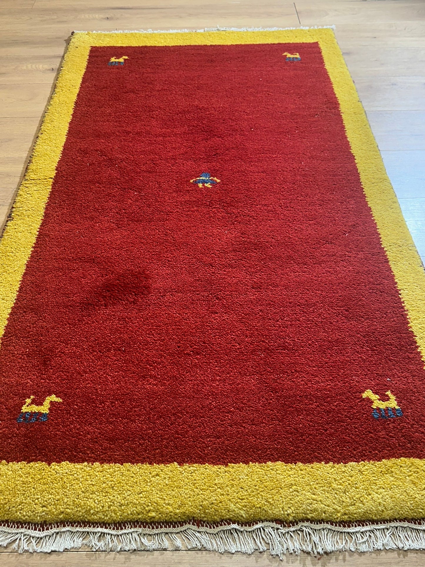 Moderner Gabbeh Teppich handgeknüpft 155x85 cm