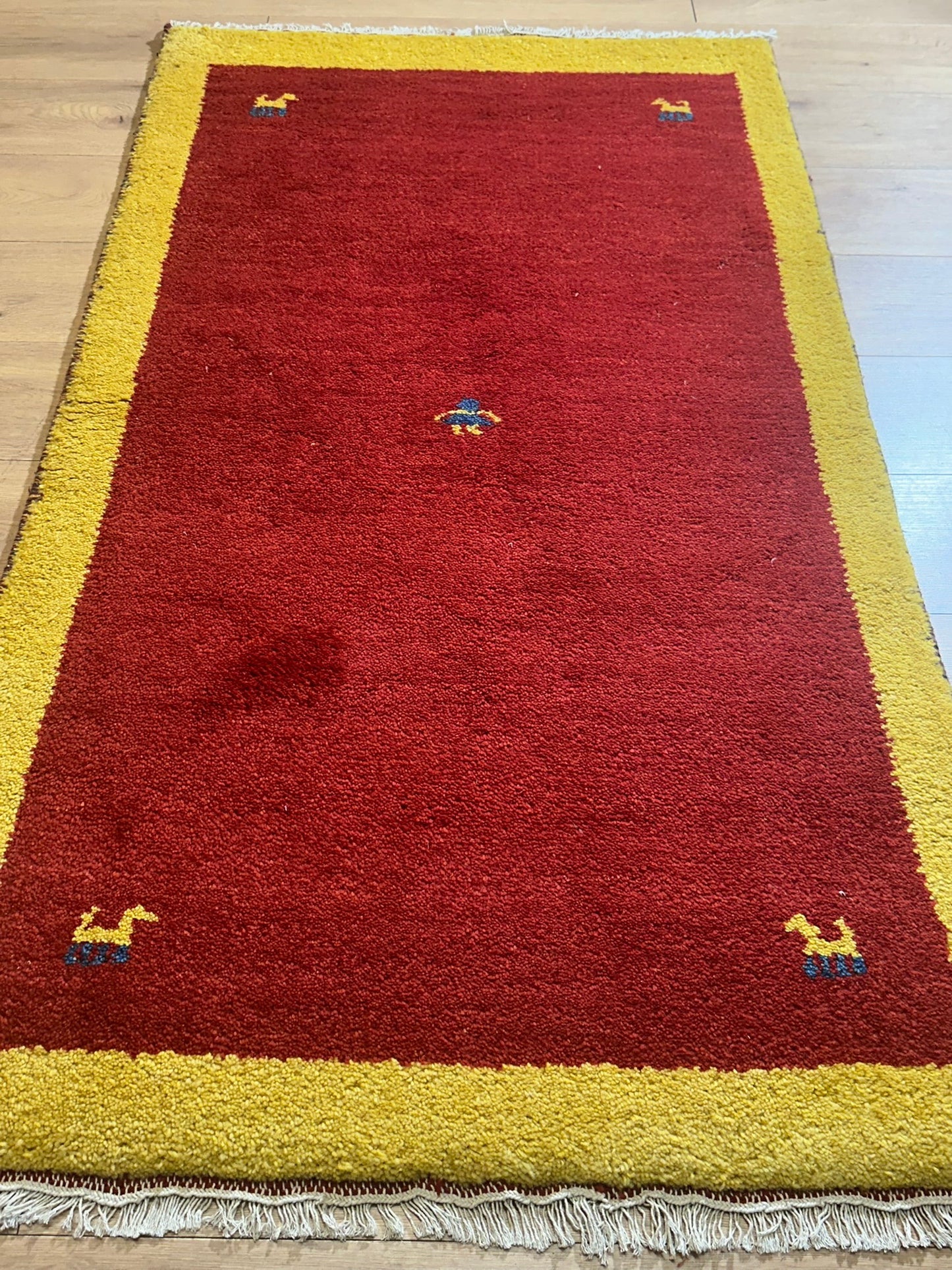 Moderner Gabbeh Teppich handgeknüpft 155x85 cm